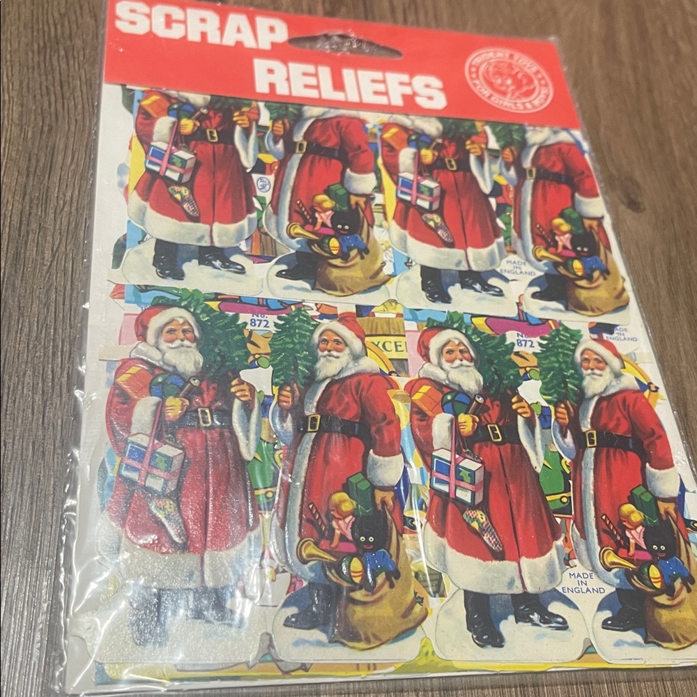 Vintage Santa Scrap Reliefs